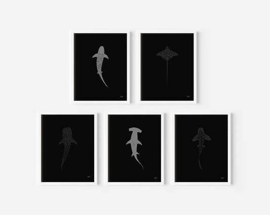 Sharks Art Print Set Digital Download