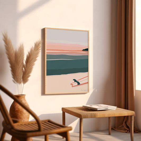 Surfboard Art Print Digital Download
