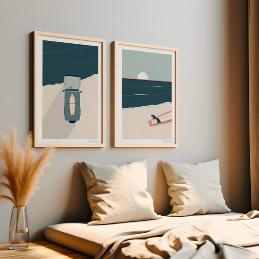 Surf Art Print Set Digital Download