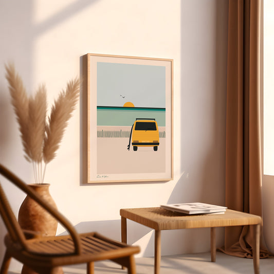 VW T3 Camper Art Print Digital Download