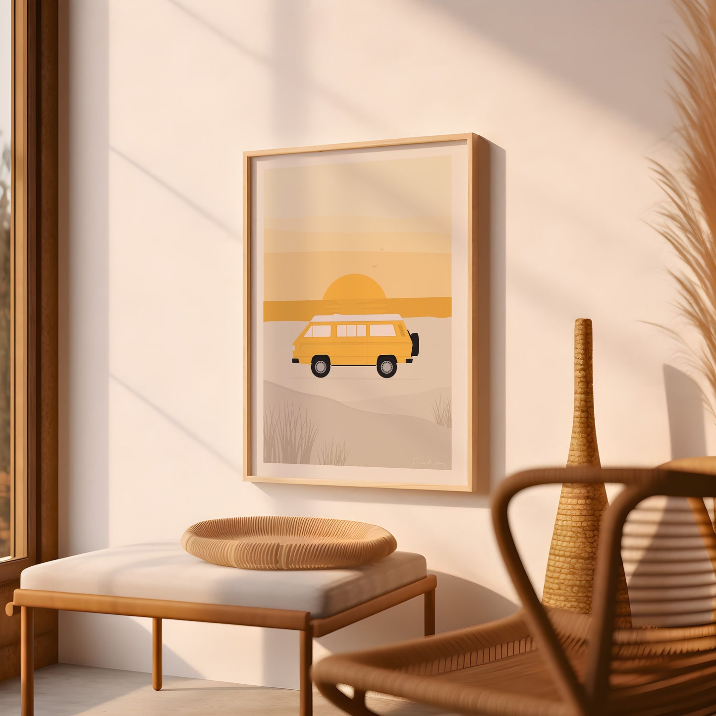 VW T3 Camper Van Art Print Digital Download