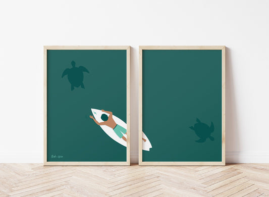 Turtle Art Print Set