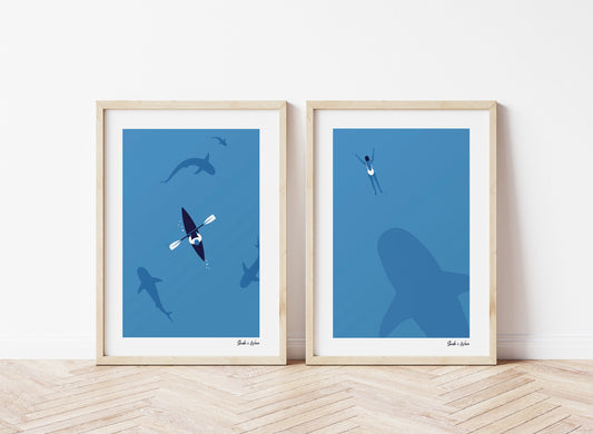 Shark Art Print Set