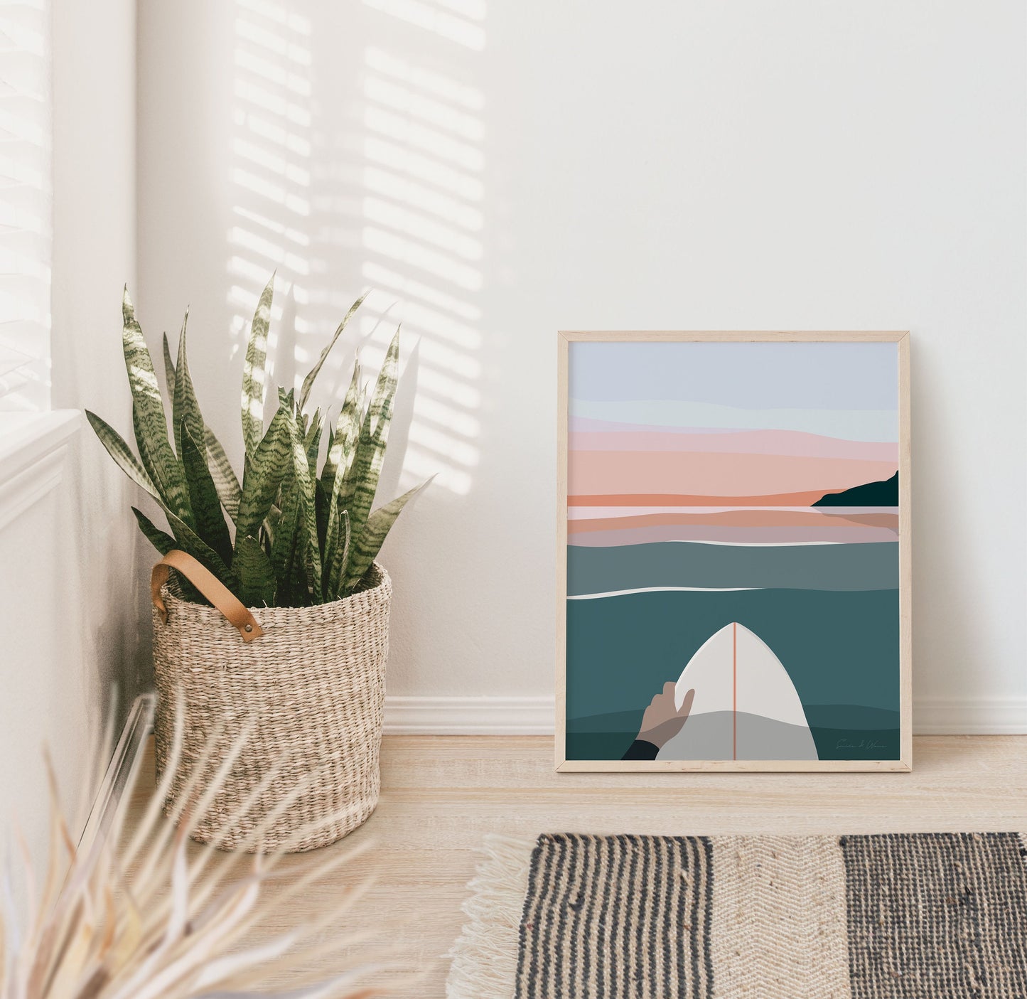 Surf Sunset Art Print