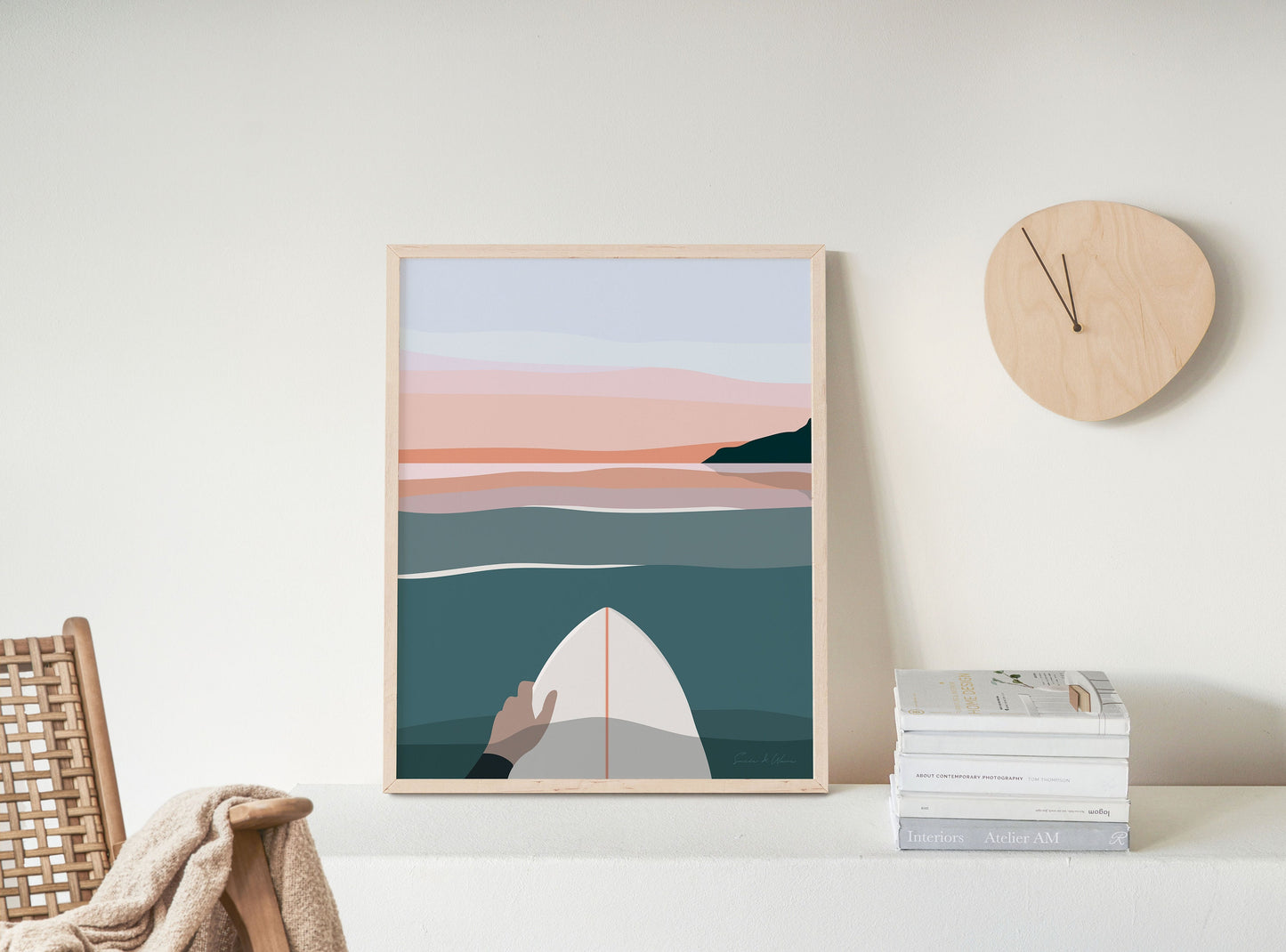 Surf Sunset Art Print