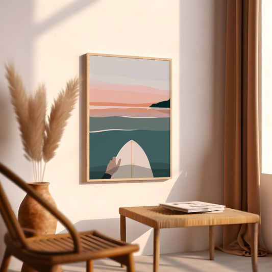 Surf Sunset Art Print